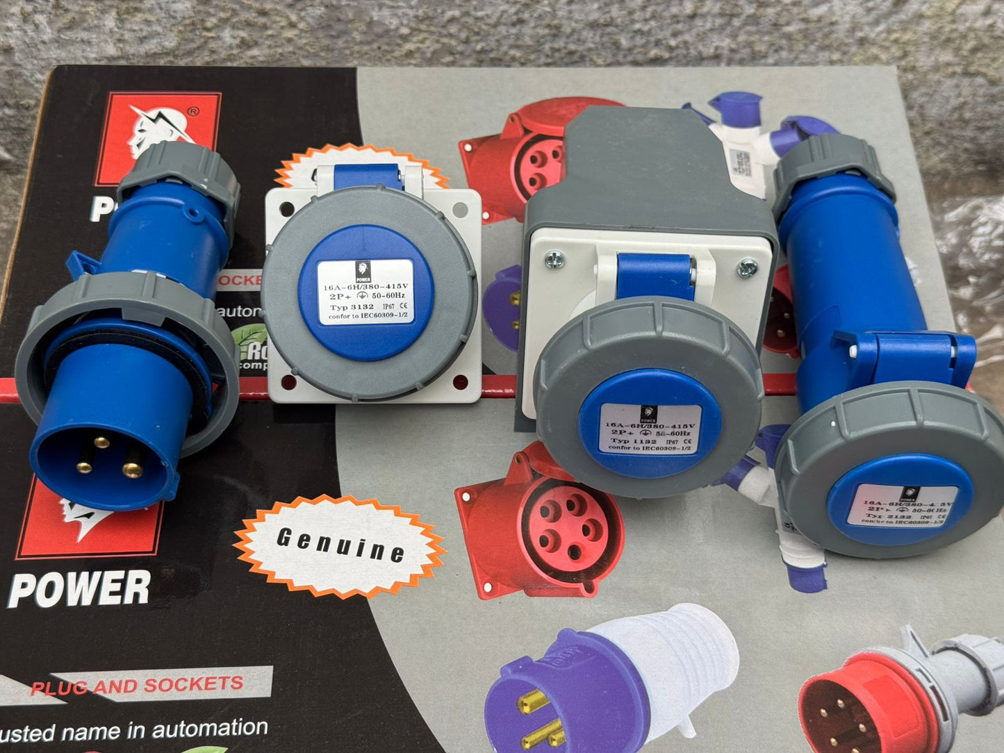 Industrial IP44 Power Connectors: Plugs, Wall Sockets, & Panel Mounts (1 Phase / 3 Phase)