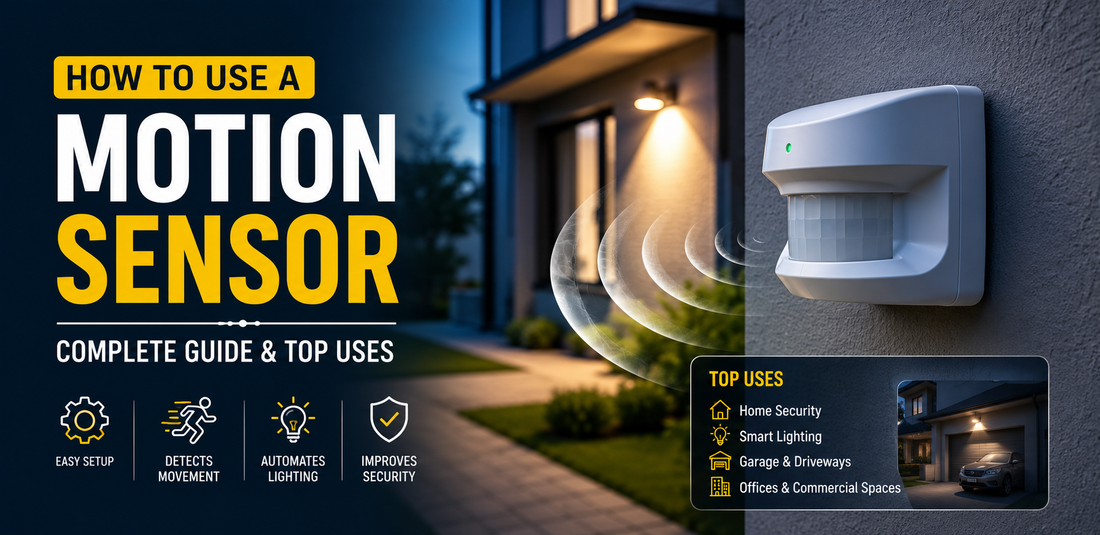 How to Use a Motion Sensor: Complete Guide & Top Uses  genrate the diffrent and uniqe realastic image give me banner image 