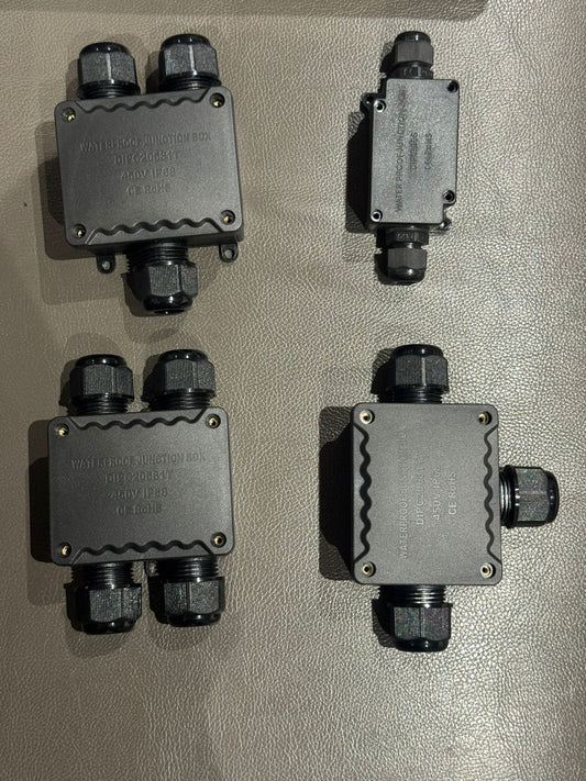 Power Plus IP68 Outdoor Electrical Junction Box with Integrated Cable Glands