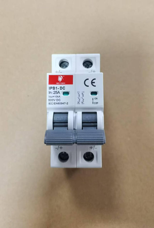 IPB1-DC Series 2-Pole MCB for Solar PV Systems (25A / 500V)