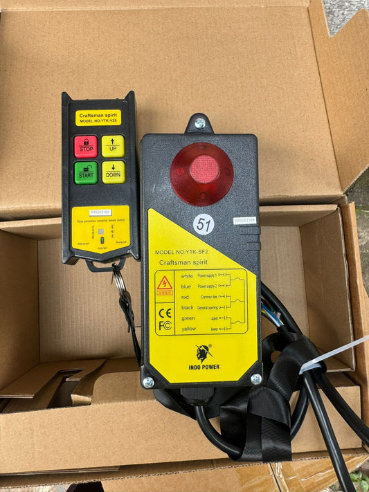 YTK-SF2 Industrial Wireless Remote with Integrated Alarm Light (2 Channels)