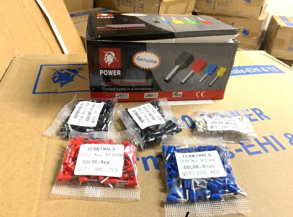 Brass Insulated Cord End Terminals Ferrules / EHI Lugs (Models E0508 to E50-25)