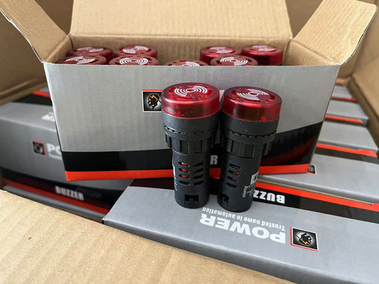 22.5mm Panel Mount LED Indicator with Buzzer (24V DC / 220V AC)