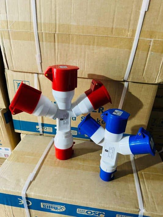 Industrial Multi Socket Heavy-Duty 3-Way Industrial Socket Splitter PISM (IP44 Splash Proof)