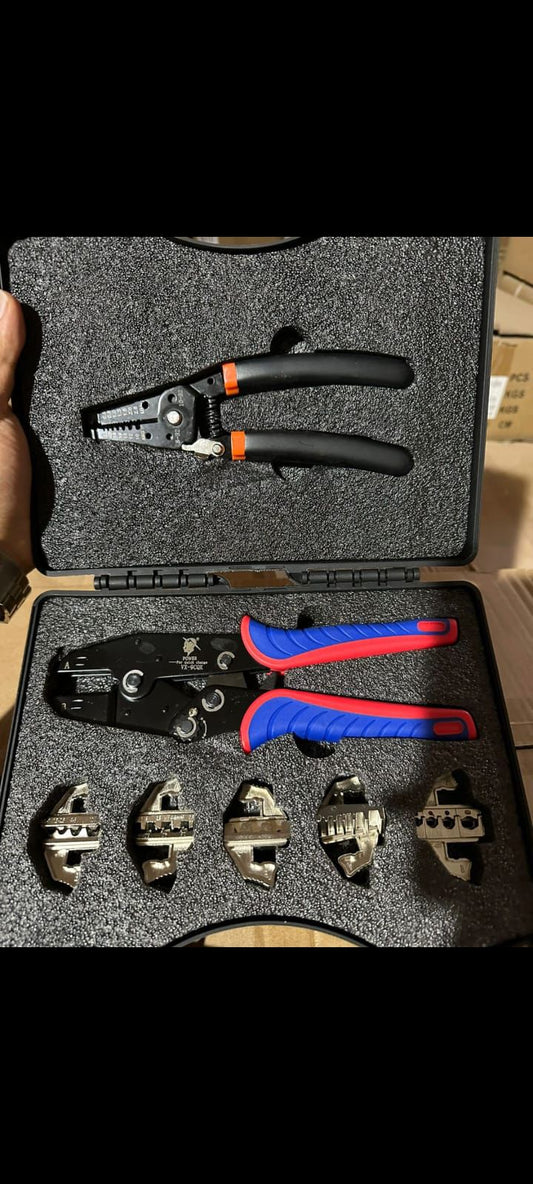 VX90 Multi-Function Ratcheting Crimping Tool Set (5 Interchangeable Dies)