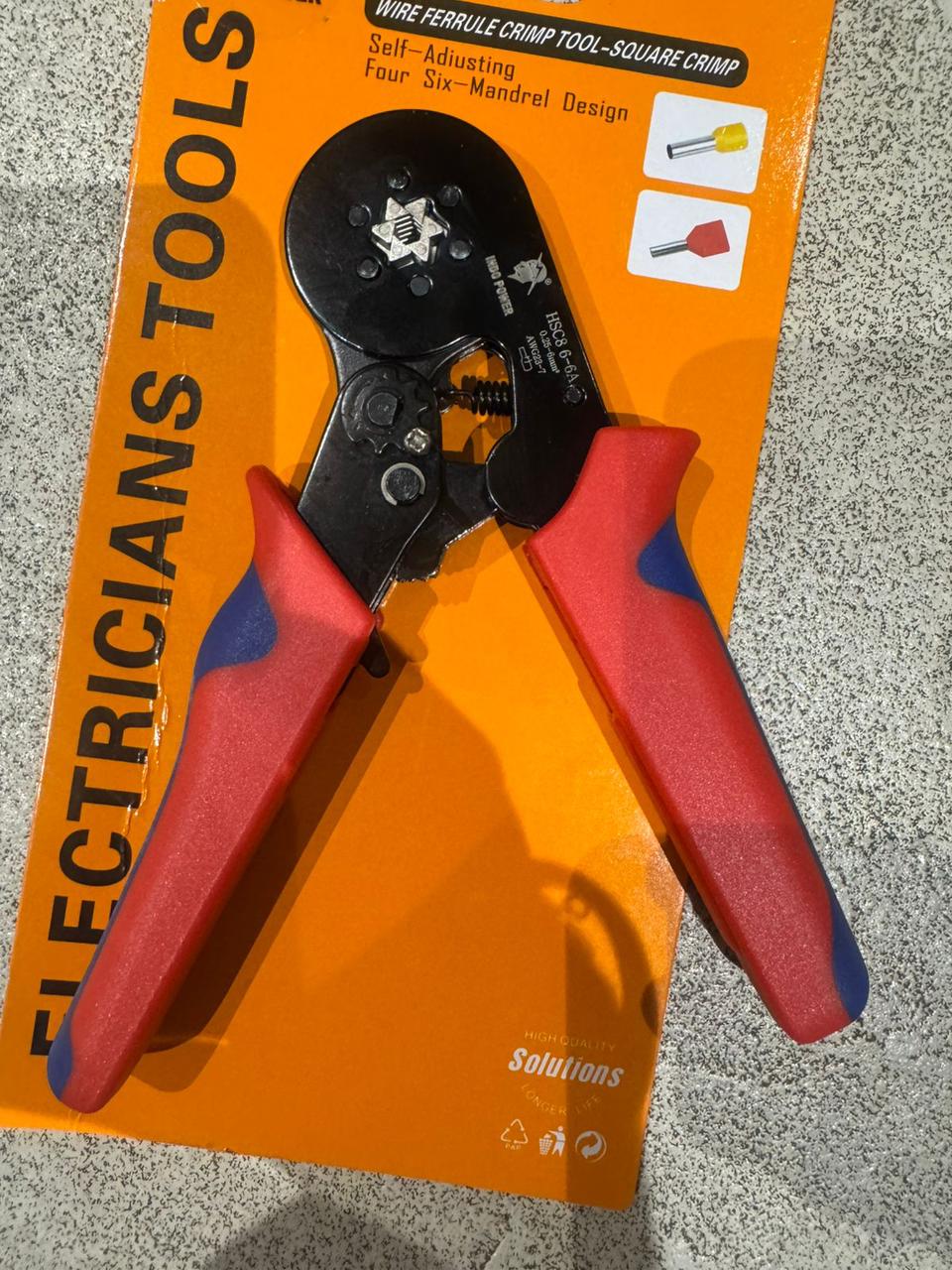 HSC8 6-6A Hexagonal Ferrule Crimping Tool (0.25-6mm²)