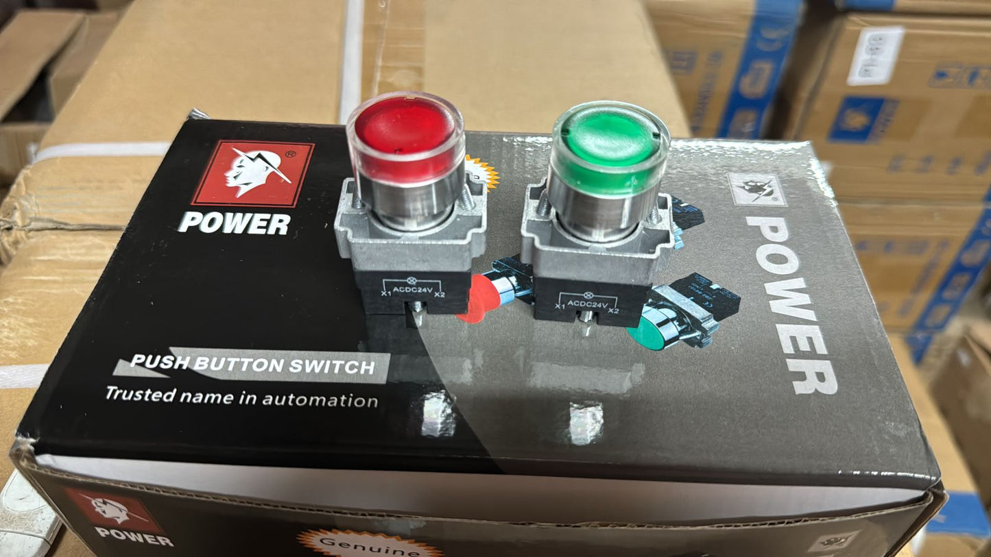 XB2 Illuminated Push Button Switch (Metal 22mm) 24V / 220V